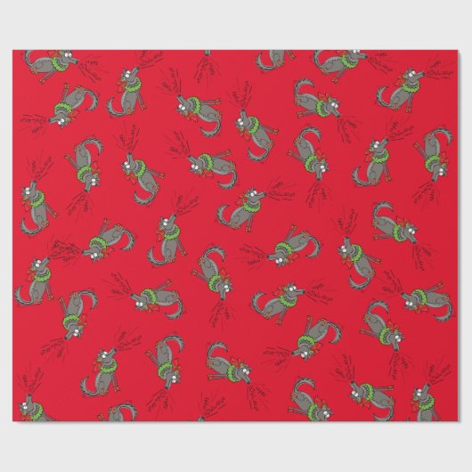 Funny Wolf Happy Howlidays Holiday Cadeaupapier (Vlak)