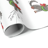 Funny Wolf Happy Howlidays Holiday Cadeaupapier (Rol Hoek)