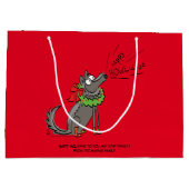 Funny Wolf Happy Howlidays Holiday Groot Cadeauzakje (Achterkant)