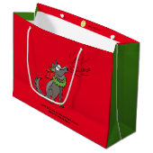 Funny Wolf Happy Howlidays Holiday Groot Cadeauzakje (Voorkant Gekanteld)