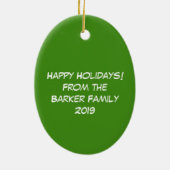 Funny Wolf Happy Howlidays Holiday Keramisch Ornament (Achterkant)