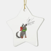 Funny Wolf Happy Howlidays Holiday Keramisch Ornament (Links)