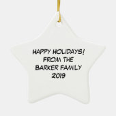 Funny Wolf Happy Howlidays Holiday Keramisch Ornament (Achterkant)