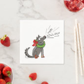Funny Wolf Happy Howlidays Holiday Servet (Insitu)