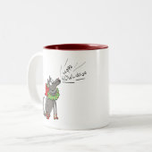 Funny Wolf Happy Howlidays Holiday Tweekleurige Koffiemok (Voorkant links)