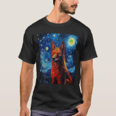 Funny Wolf kunst schilderij hondenliefhebber Sterr T-shirt (Voorkant)
