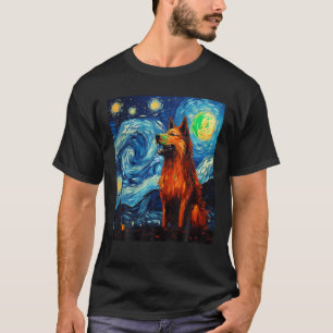 Funny Wolf kunst schilderij hondenliefhebber Sterr T-shirt