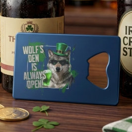 Funny Wolfs Den Wallet Bottle Opener St Paddy Creditkaart Flessenopener