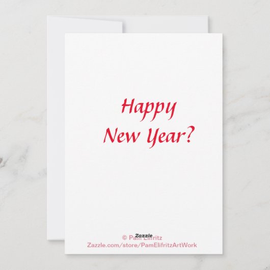 Funny Woman Caricature Before kluis Red Pajamas Feestdagenkaart (Achterkant)