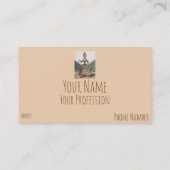 Funny Woman Clock Costume Watchmaker Visitekaartje (Achterkant)