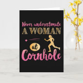 Funny Woman Cornhole Birthday Gift mama Kaart (Gele Bloem)