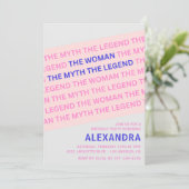 Funny Woman Myth Legend Roze 93ste verjaardag Kaart (Staand voorkant)