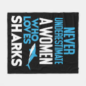 Funny Woman Who Loves Sharks Fleece Deken (Voorkant (Horizontaal))
