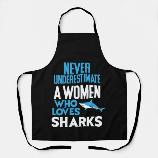 Funny Woman Who Loves Sharks Schort (Voorkant)
