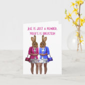 Funny womans age saying birthday card kaart (Gele Bloem)