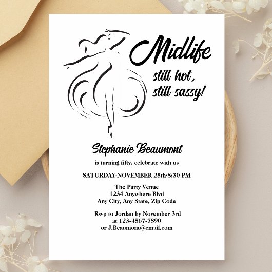 Funny Woman's Midlife Still Hot 50e verjaardag Kaart