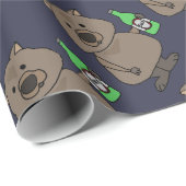 Funny Wombat Drink de Cartoon van bier Cadeaupapier (Rol Hoek)