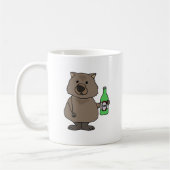 Funny Wombat Drink de Cartoon van bier Koffiemok (Links)