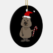 Funny Wombat in Santa Hat Kerstmis Keramisch Ornament (Rechts)