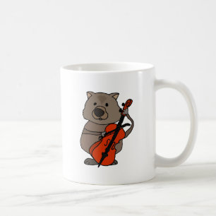 Funny Wombat Plays Cello Cartoon Koffiemok