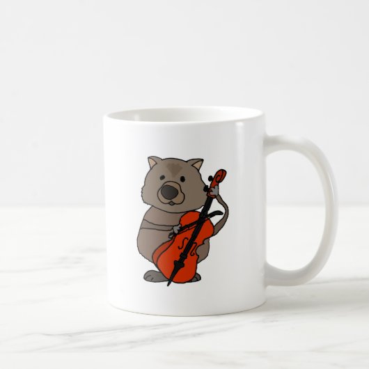 Funny Wombat Plays Cello Cartoon Koffiemok (Rechts)
