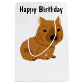 Funny Wombat Primitive Art Medium Cadeauzakje (Voorkant)