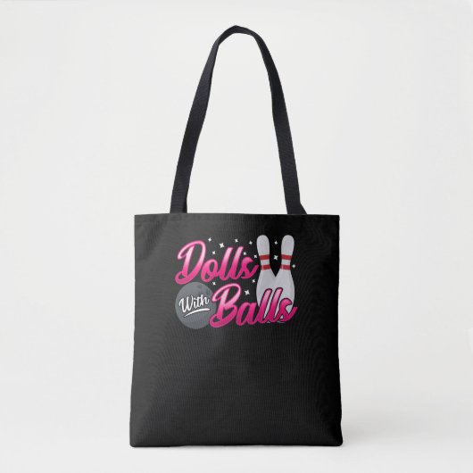 Funny Women Bowling Team Dolls met ballen Tote Bag (Voorkant)