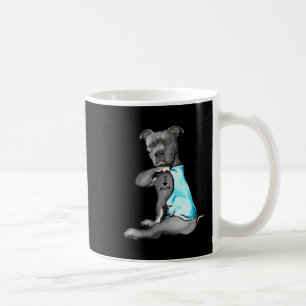 Funny Women Gifts Dog Pitbull I Love Mam Tattoo Gi Koffiemok