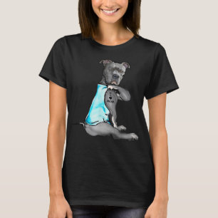 Funny Women Gifts Dog Pitbull I Love Mam Tattoo Gi T-shirt