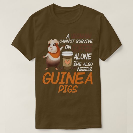 Funny Women Guinea Pigs Coffee Lover Gift Caffeina T-shirt (Design voorkant)