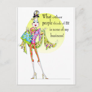 Funny Women Humor card met flab-tekening en woorde Briefkaart