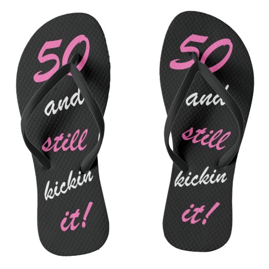 Funny Women's 50th Birthday Teenslippers (Voetbed)