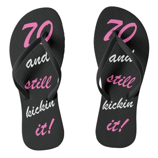 Funny Women's 70th Birthday Teenslippers (Voetbed)