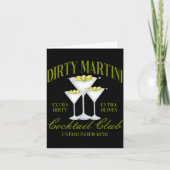 Funny Womens Dirty Martini Social Club Drinking Ta Kaart (Voorkant)