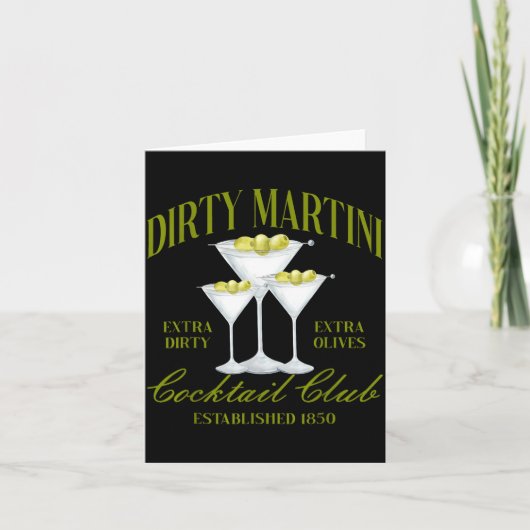 Funny Womens Dirty Martini Social Club Drinking Ta Kaart (Voorkant)