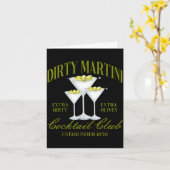 Funny Womens Dirty Martini Social Club Drinking Ta Kaart (Gele Bloem)
