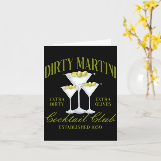 Funny Womens Dirty Martini Social Club Drinking Ta Kaart (Gele Bloem)