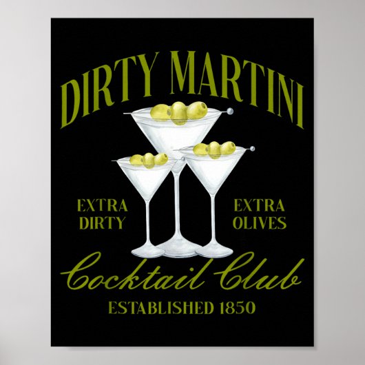 Funny Womens Dirty Martini Social Club Drinking Ta Poster (Voorkant)