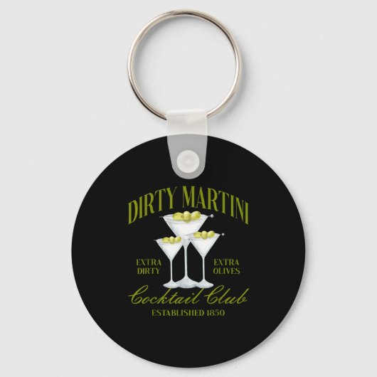 Funny Womens Dirty Martini Social Club Drinking Ta Sleutelhanger (Voorkant)