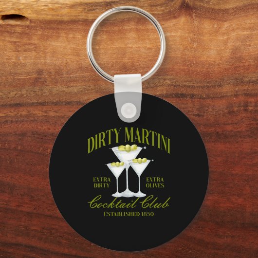 Funny Womens Dirty Martini Social Club Drinking Ta Sleutelhanger (Voorkant)