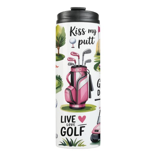 Funny Women's Golf Thermosbeker (Voorkant)