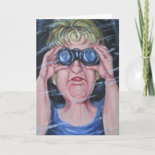 Funny Women's met Binocles Kaart