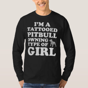 Funny Womens Pitbull Tattoo Pitbull Meisje Hond T-shirt