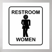 Funny Women's Restroom Sign Poster (Voorkant)