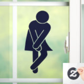 Funny Women's Restroom Sign Raamsticker (Huis)