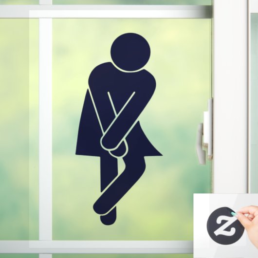 Funny Women's Restroom Sign Raamsticker (Huis)