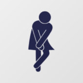Funny Women's Restroom Sign Raamsticker (Vel)