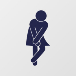 Funny Women's Restroom Sign Raamsticker