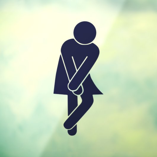 Funny Women's Restroom Sign Raamsticker (Vel 3)