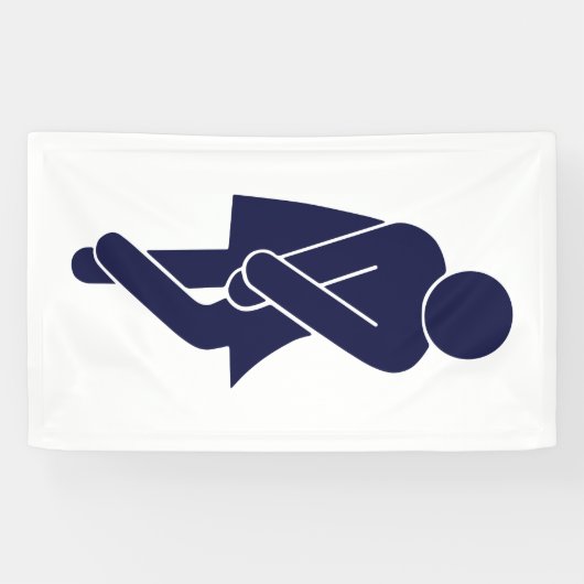 Funny Women's Restroom Sign Spandoek (Horizontaal)